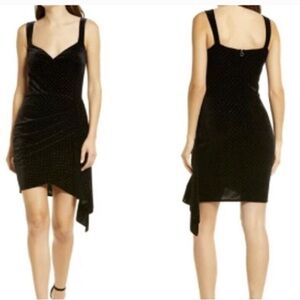 SAYLOR Black Mini Velvet Dress with colorful beads! NEW